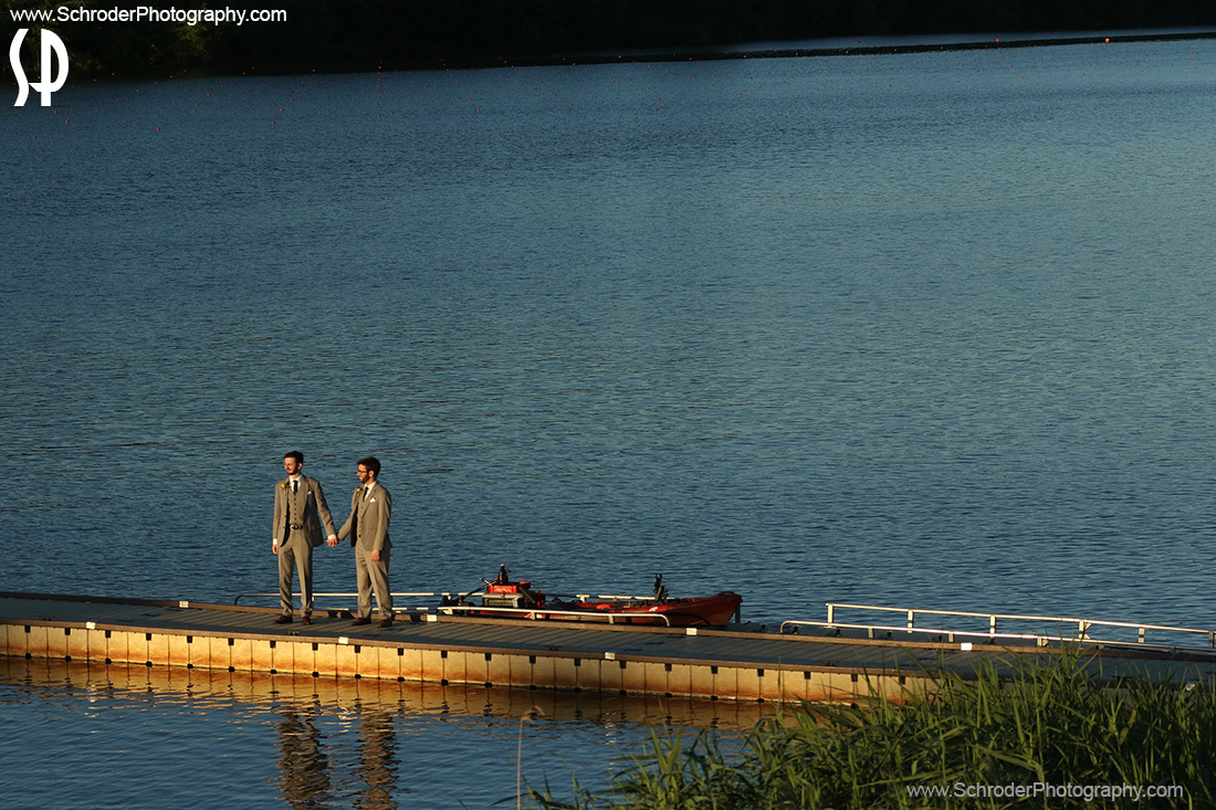 Ryan and Quinton at the Boathouse at Mercer lake