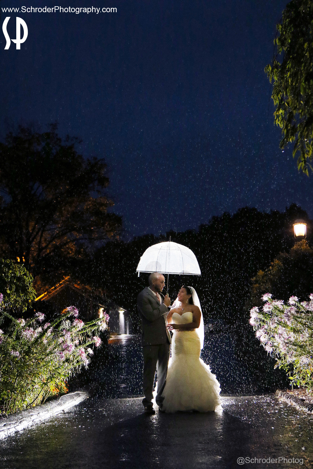 Wedding in the rain at Farmstead Golf and Country Club
