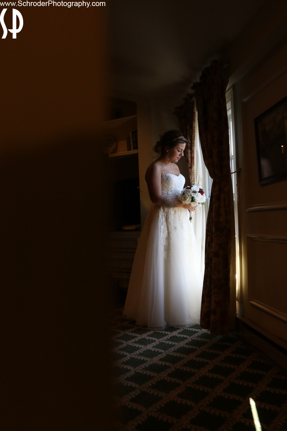 Bride by window